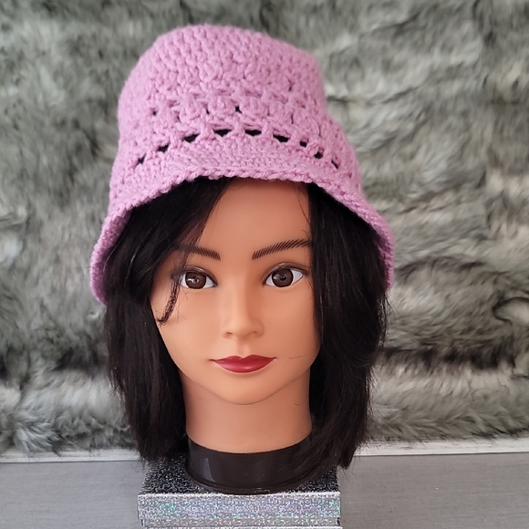 Handmade Accessories - Chic Pink Crochet Bucket Hat
